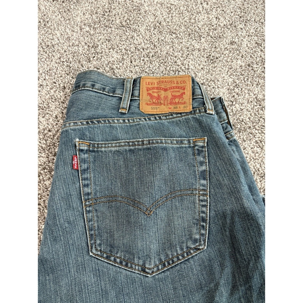 Levi's‎ 559 Jeans Mens 38X30 Relaxed Fit Straight Leg Blue Denim Medium Wash
